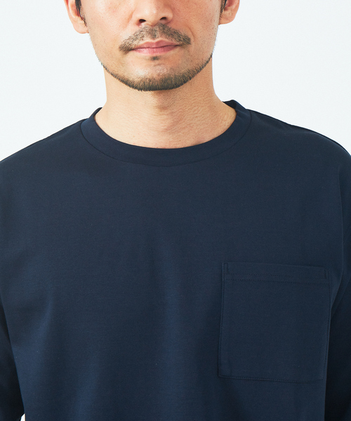 ABAHOUSE GRAY(アバハウスグレイ)の「シルケット ポンチ 長袖 Tシャツ(Tシャツ/カットソー・メンズ・ホワイト/ブラック/ネイビー/モカ/グレイッシュベージュ・46/48)」の9枚目の写真