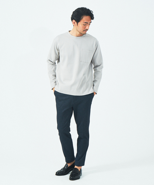 ABAHOUSE GRAY(アバハウスグレイ)の「シルケット ポンチ 長袖 Tシャツ(Tシャツ/カットソー・メンズ・ホワイト/ブラック/ネイビー/モカ/グレイッシュベージュ・46/48)」の15枚目の写真