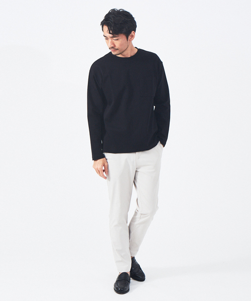 ABAHOUSE GRAY(アバハウスグレイ)の「シルケット ポンチ 長袖 Tシャツ(Tシャツ/カットソー・メンズ・ホワイト/ブラック/ネイビー/モカ/グレイッシュベージュ・46/48)」の18枚目の写真
