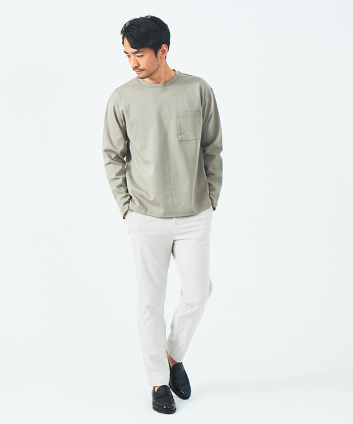 ABAHOUSE GRAY(アバハウスグレイ)の「シルケット ポンチ 長袖 Tシャツ(Tシャツ/カットソー・メンズ・ホワイト/ブラック/ネイビー/モカ/グレイッシュベージュ・46/48)」の21枚目の写真