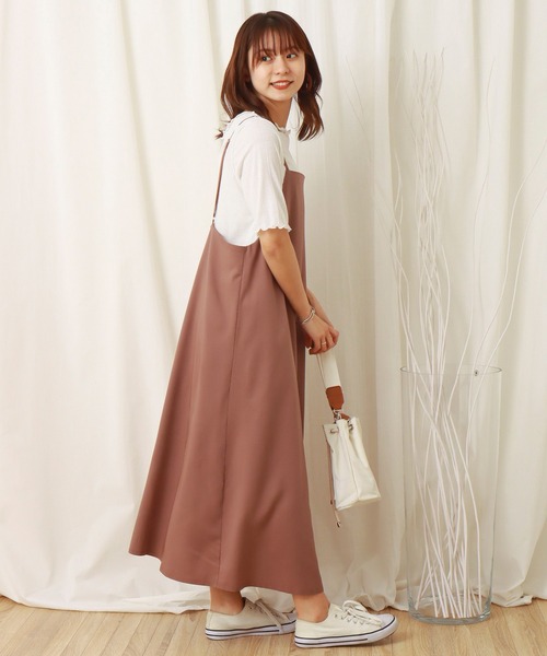 libelle more（リベル モア）の「ジャンスカ+シアーTシャツセット（ジャンパースカート・レディース・ブラック/ピンク/イエロー/グレイッシュベージュ・M/L）」の18枚目の写真