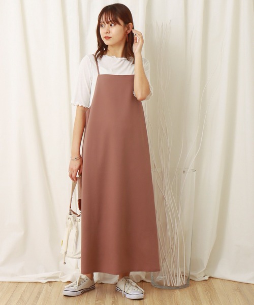 libelle more（リベル モア）の「ジャンスカ+シアーTシャツセット（ジャンパースカート・レディース・ブラック/ピンク/イエロー/グレイッシュベージュ・M/L）」の16枚目の写真