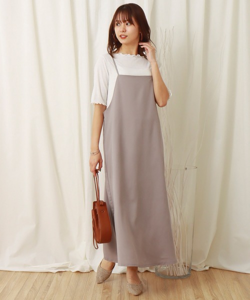 libelle more（リベル モア）の「ジャンスカ+シアーTシャツセット（ジャンパースカート・レディース・ブラック/ピンク/イエロー/グレイッシュベージュ・M/L）」の11枚目の写真