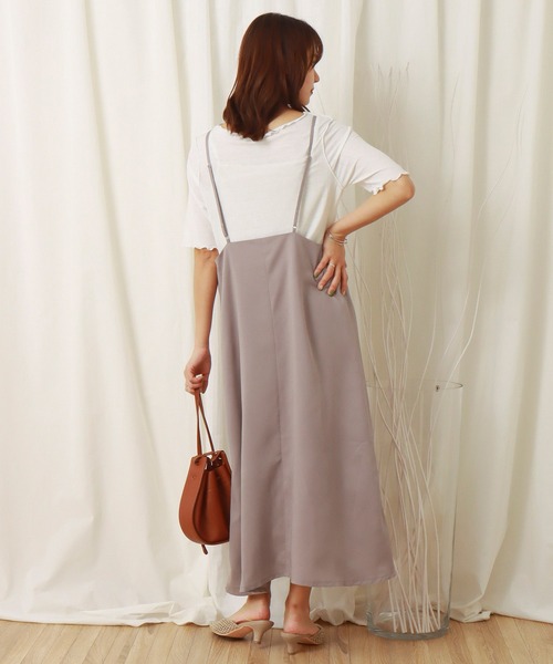 libelle more（リベル モア）の「ジャンスカ+シアーTシャツセット（ジャンパースカート・レディース・ブラック/ピンク/イエロー/グレイッシュベージュ・M/L）」の12枚目の写真