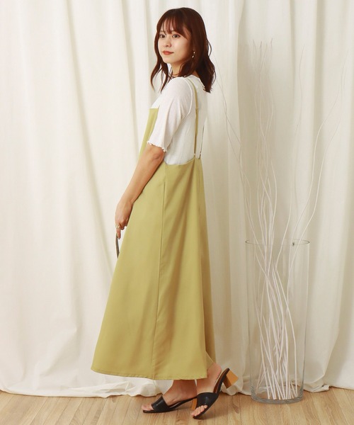 libelle more（リベル モア）の「ジャンスカ+シアーTシャツセット（ジャンパースカート・レディース・ブラック/ピンク/イエロー/グレイッシュベージュ・M/L）」の20枚目の写真