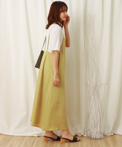 libelle more（リベル モア）の「ジャンスカ+シアーTシャツセット（ジャンパースカート・レディース・ブラック/ピンク/イエロー/グレイッシュベージュ・M/L）」の22枚目の写真