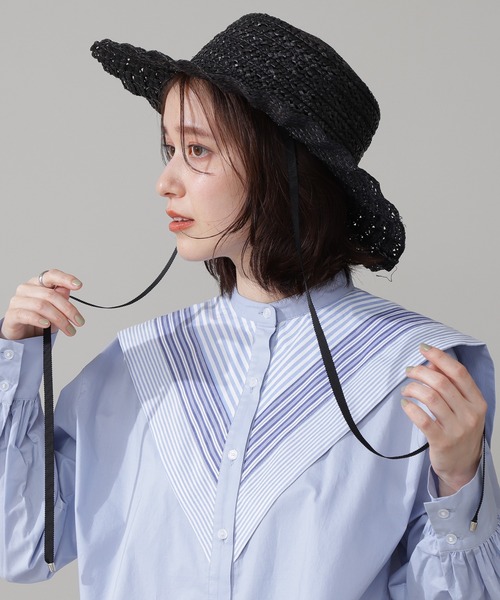 N.（N. Natural Beauty Basic）（エヌエヌナチュラルビューティーベーシック）の「【Ｃａｓｓｅｌｉｎｉ】透かしなみなみＨＡＴ（ハット・レディース・ブラック/ベージュ・FREE）」の2枚目の写真