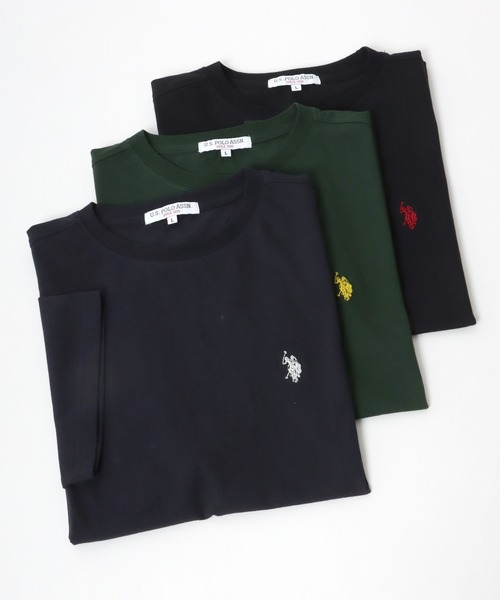 U.S. POLO ASSN.(ユーエスポロアッスン)の「「ユニセックス」U.S. POLO ASSN.(ユーエスポロアッスン)ブランドワンポイントロゴ刺繍 無地Tシャツ/半袖トップス メンズ レディース(Tシャツ/カットソー・メンズ・ホワイト/ブラック/ネイビー/サックスブルー/ダークグリーン/ベージュ・LL/M/L)」の5枚目の写真