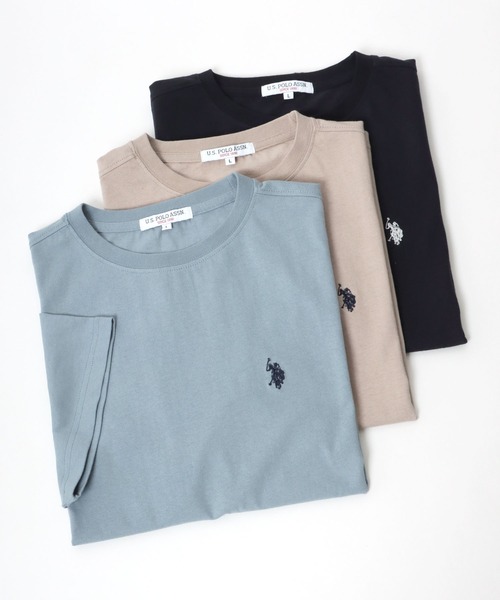U.S. POLO ASSN.(ユーエスポロアッスン)の「「ユニセックス」U.S. POLO ASSN.(ユーエスポロアッスン)ブランドワンポイントロゴ刺繍 無地Tシャツ/半袖トップス メンズ レディース(Tシャツ/カットソー・メンズ・ホワイト/ブラック/ネイビー/サックスブルー/ダークグリーン/ベージュ・LL/M/L)」の6枚目の写真