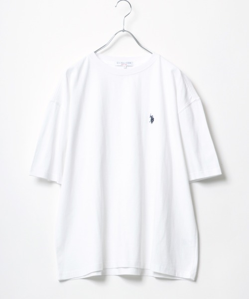 U.S. POLO ASSN.(ユーエスポロアッスン)の「「ユニセックス」U.S. POLO ASSN.(ユーエスポロアッスン)ブランドワンポイントロゴ刺繍 無地Tシャツ/半袖トップス メンズ レディース(Tシャツ/カットソー・メンズ・ホワイト/ブラック/ネイビー/サックスブルー/ダークグリーン/ベージュ・LL/M/L)」の7枚目の写真