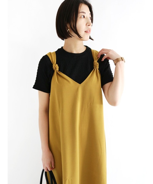 UNMINOU シャーリングヨークカットソー UNE MANSION tシャツ 「UNE ORIGINAL」アンバランススリット