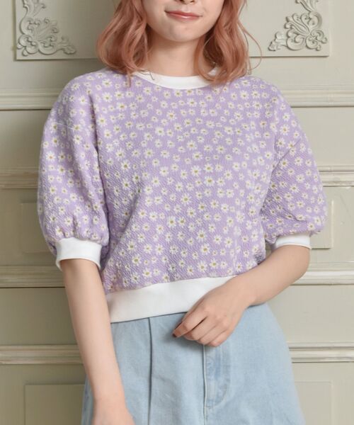 ems excite(エムズエキサイト)の「デイジー半袖カット(Tシャツ/カットソー・レディース・ブラック/パープル/ブルー・FREE)」の3枚目の写真