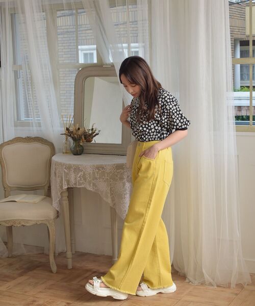 ems excite(エムズエキサイト)の「デイジー半袖カット(Tシャツ/カットソー・レディース・ブラック/パープル/ブルー・FREE)」の6枚目の写真