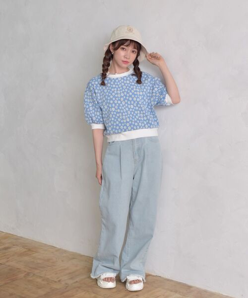 ems excite(エムズエキサイト)の「デイジー半袖カット(Tシャツ/カットソー・レディース・ブラック/パープル/ブルー・FREE)」の12枚目の写真