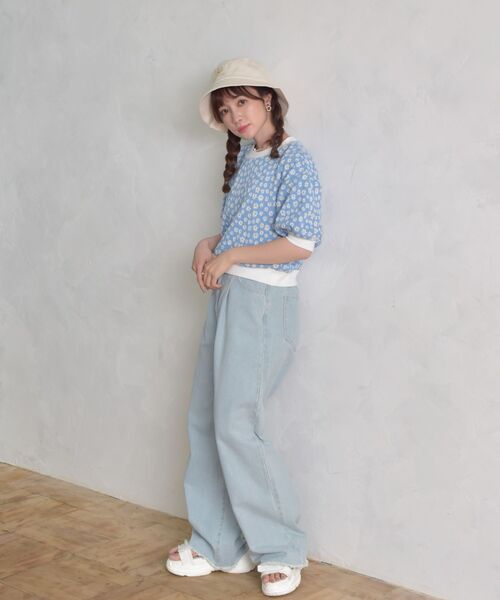 ems excite(エムズエキサイト)の「デイジー半袖カット(Tシャツ/カットソー・レディース・ブラック/パープル/ブルー・FREE)」の13枚目の写真