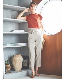 Te chichi | 【貴島明日香コラボ】麻調ウエストリボンパンツ（セットアップ可）(その他パンツ)