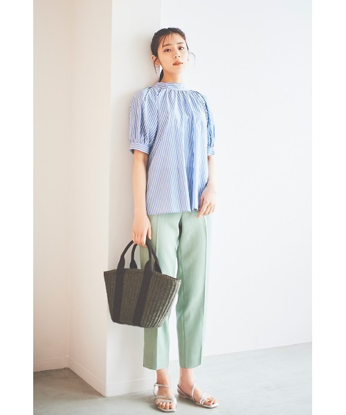 Te chichi（テチチ）の「【貴島明日香コラボ】麻調ウエストリボンパンツ（セットアップ可）（その他パンツ・レディース・ブラウン/グリーン/ベージュ・SMALL/MEDIUM）」の3枚目の写真