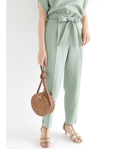 Te chichi（テチチ）の「【貴島明日香コラボ】麻調ウエストリボンパンツ（セットアップ可）（その他パンツ・レディース・ブラウン/グリーン/ベージュ・SMALL/MEDIUM）」の7枚目の写真