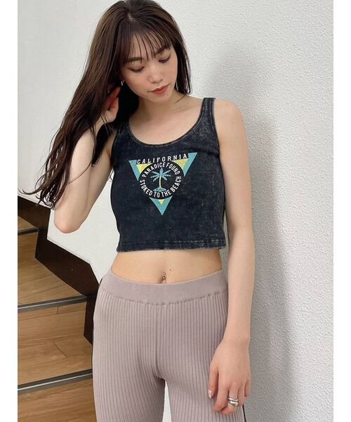 GYDA（ジェイダ）の「PARM TREE PROCESSING タンクトップ（タンクトップ・レディース・ブラック/オフホワイト/グリーン・FREE）」の21枚目の写真