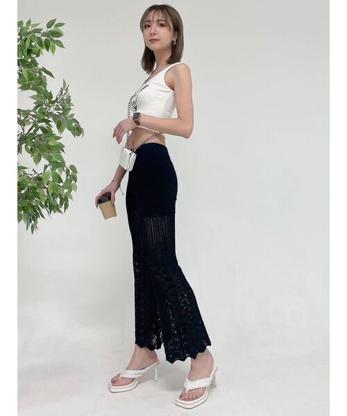 GYDA（ジェイダ）の「PARM TREE PROCESSING タンクトップ（タンクトップ・レディース・ブラック/オフホワイト/グリーン・FREE）」の14枚目の写真