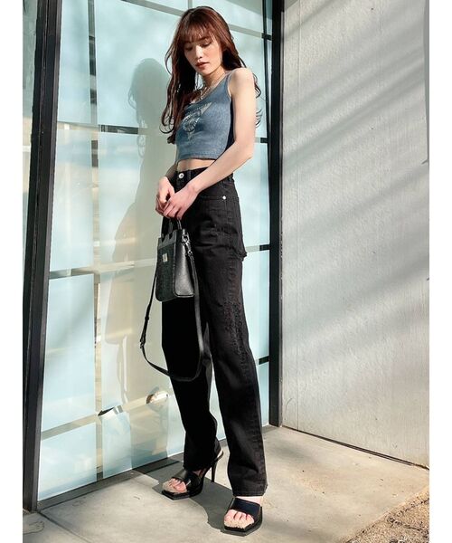 GYDA（ジェイダ）の「PARM TREE PROCESSING タンクトップ（タンクトップ・レディース・ブラック/オフホワイト/グリーン・FREE）」の13枚目の写真