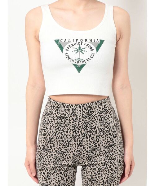 GYDA（ジェイダ）の「PARM TREE PROCESSING タンクトップ（タンクトップ・レディース・ブラック/オフホワイト/グリーン・FREE）」の5枚目の写真