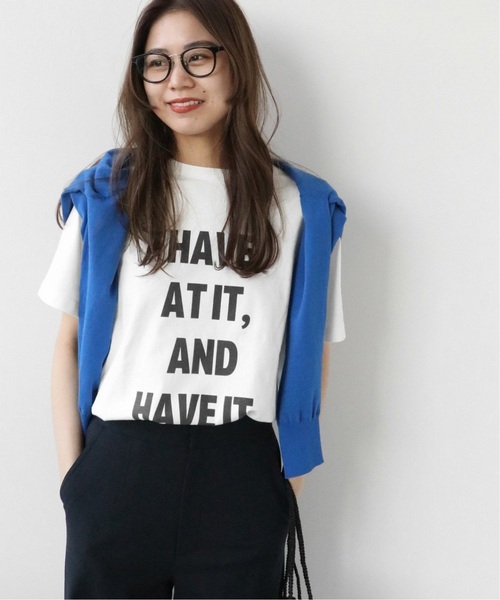 JOURNAL STANDARD relume（ジャーナルスタンダード　レリューム）の「《追加3》HAVE ITロゴハーフスリーブTシャツ（Tシャツ/カットソー・レディース・ホワイト/グレー・FREE）」の2枚目の写真