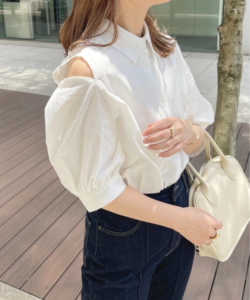 apres jour(アプレジュール)の「2WAYショルダーシャツブラウス【ZOZOTOWN限定アイテム】(シャツ/ブラウス・レディース・ネイビー/オフホワイト/サックスブルー/ピンク/ピンク系その他・X-LARGE/フリー)」の14枚目の写真