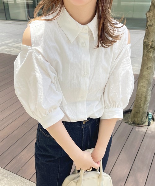 apres jour(アプレジュール)の「2WAYショルダーシャツブラウス【ZOZOTOWN限定アイテム】(シャツ/ブラウス・レディース・ネイビー/オフホワイト/サックスブルー/ピンク/ピンク系その他・X-LARGE/フリー)」の13枚目の写真