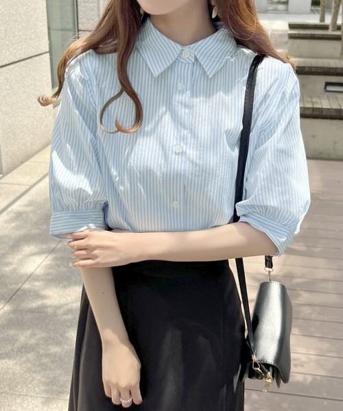 apres jour(アプレジュール)の「2WAYショルダーシャツブラウス【ZOZOTOWN限定アイテム】(シャツ/ブラウス・レディース・ネイビー/オフホワイト/サックスブルー/ピンク/ピンク系その他・X-LARGE/フリー)」の21枚目の写真