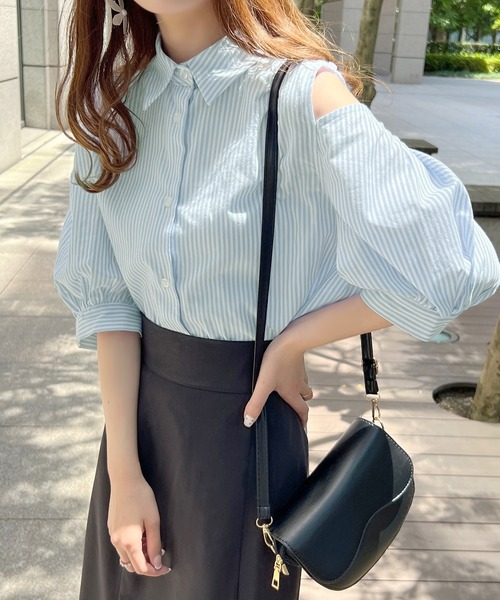 apres jour(アプレジュール)の「2WAYショルダーシャツブラウス【ZOZOTOWN限定アイテム】(シャツ/ブラウス・レディース・ネイビー/オフホワイト/サックスブルー/ピンク/ピンク系その他・X-LARGE/フリー)」の18枚目の写真