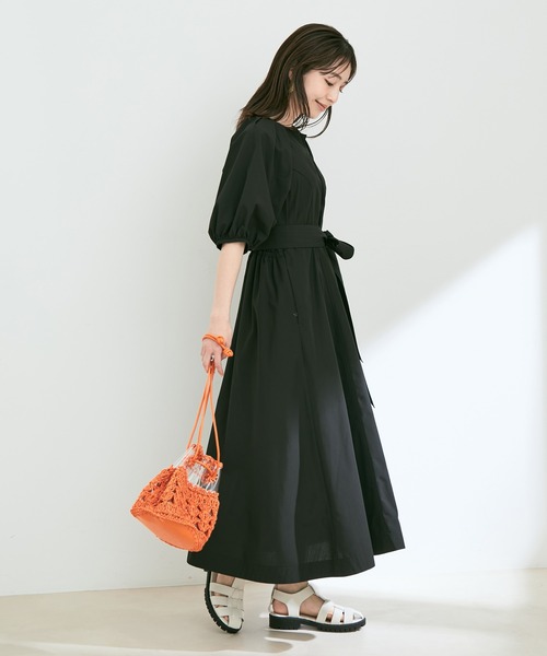 VIS（ビス）の「【EASY CARE】袖タックボリュームスリーブワンピース（ワンピース・レディース・ブラック/ベージュ/イエロー・S/M）」の21枚目の写真