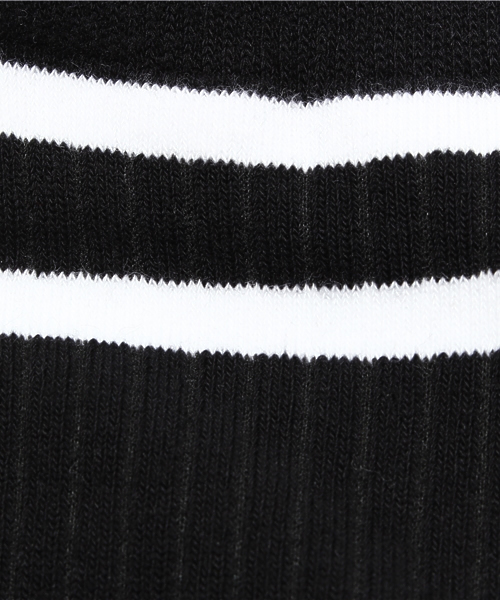 ROSE BUD（ローズバッド）の「LR-15116 STRIPE RIB SOCKS（ソックス/靴下・レディース・ホワイト/ブラック・ONE SIZE）」の3枚目の写真