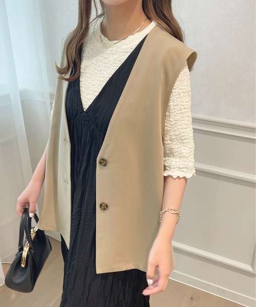 apres jour(アプレジュール)の「【セットアップ可能】ジレベスト【ZOZOTOWN限定アイテム】(ベスト・レディース・イエロー/モカ/ライトベージュ・X-LARGE/フリー)」の10枚目の写真