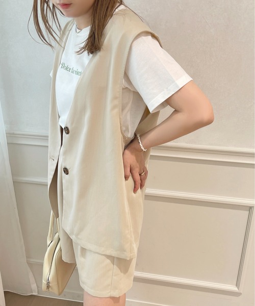 apres jour(アプレジュール)の「【セットアップ可能】ジレベスト【ZOZOTOWN限定アイテム】(ベスト・レディース・イエロー/モカ/ライトベージュ・X-LARGE/フリー)」の14枚目の写真