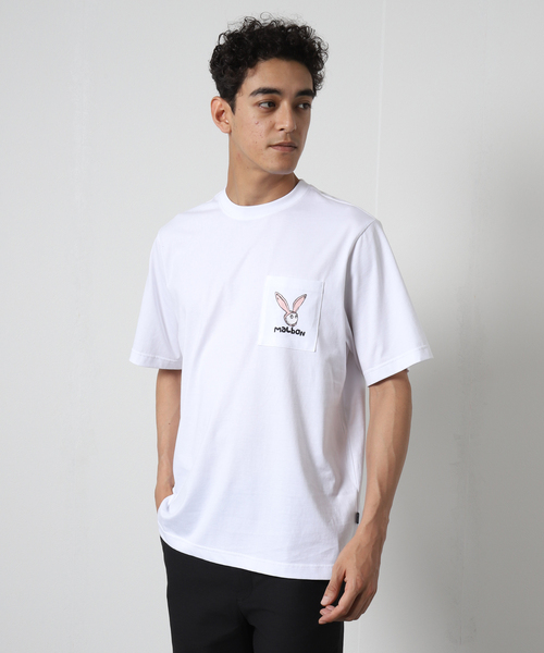JOURNAL STANDARD(ジャーナルスタンダード)の「【MALBON GOLF/マルボン】ラビット 刺繍ロゴ ポケットTシャツ(Tシャツ/カットソー・メンズ・ホワイト/ブラック・MEDIUM/LARGE)」の14枚目の写真