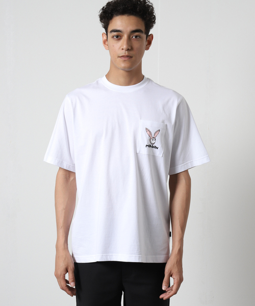 JOURNAL STANDARD(ジャーナルスタンダード)の「【MALBON GOLF/マルボン】ラビット 刺繍ロゴ ポケットTシャツ(Tシャツ/カットソー・メンズ・ホワイト/ブラック・MEDIUM/LARGE)」の3枚目の写真
