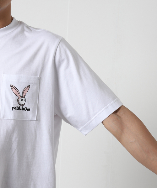 JOURNAL STANDARD(ジャーナルスタンダード)の「【MALBON GOLF/マルボン】ラビット 刺繍ロゴ ポケットTシャツ(Tシャツ/カットソー・メンズ・ホワイト/ブラック・MEDIUM/LARGE)」の12枚目の写真