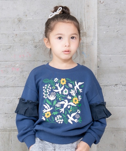 RAGMART(ラグマート)の「フリル袖トレーナー(Tシャツ/カットソー・キッズ・アイボリー/ネイビー・100cm/110cm/120cm/130cm)」の1枚目の写真