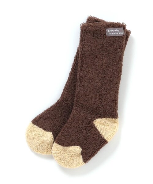 BREEZE(ブリーズ)の「ベビーカラーハイソックス(ベビーシューズ/ベビーソックス・キッズ・ブラウン/アイボリー/ネイビー/ピンク・12/9)」の1枚目の写真