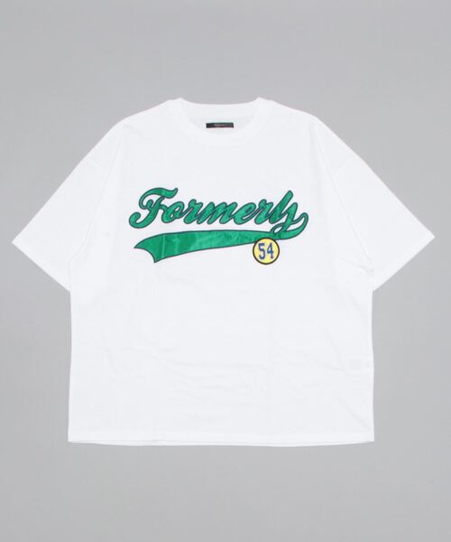 VIBGYOR(ヴィブジョー)の「サテン貼付BIGクルー/Ntee(BL)(Tシャツ/カットソー・メンズ・ホワイト/ダークグリーン/ブルー/ブルーグレー/ホワイト系その他/ブルー系その他/スミクロ・MEDIUM/LARGE)」の1枚目の写真