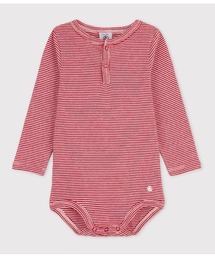 PETIT BATEAU（プチバトー）の「ミラレヘンリーネック長袖ボディ（インナーウェア/肌着・キッズ）」
