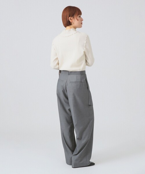 Ray BEAMS(レイビームス)の「【4/2値下げ】ランダム リブ メロー ハイネック カットソー(Tシャツ/カットソー・レディース・クリーム/ブラック/オフホワイト・ONE SIZE)」の6枚目の写真