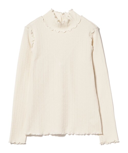 Ray BEAMS（レイビームス）の「ランダム リブ メロー ハイネック カットソー（Tシャツ/カットソー・レディース・クリーム/ブラック/オフホワイト・ONE SIZE）」の11枚目の写真