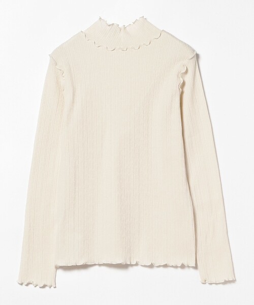 Ray BEAMS（レイビームス）の「ランダム リブ メロー ハイネック カットソー（Tシャツ/カットソー・レディース・クリーム/ブラック/オフホワイト・ONE SIZE）」の12枚目の写真