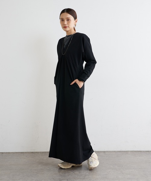 Omekashi（オメカシ）の「Onf(オンフ)  カットジョーゼットVドレス（ワンピース・レディース・ブラック/ベージュ・38/36）」の21枚目の写真