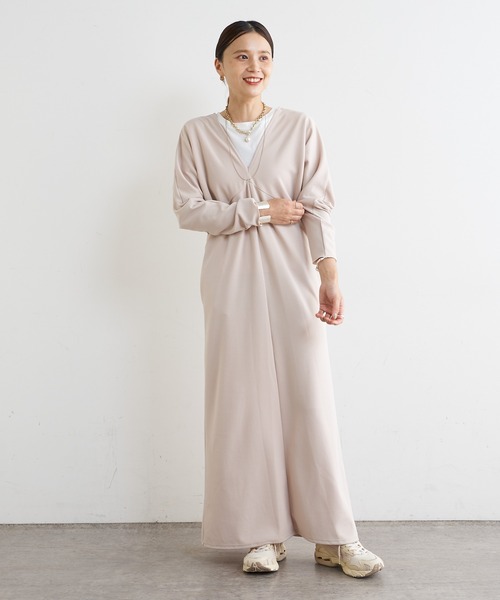 Omekashi（オメカシ）の「Onf(オンフ)  カットジョーゼットVドレス（ワンピース・レディース・ブラック/ベージュ・38/36）」の8枚目の写真