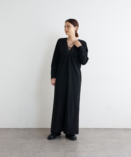 Omekashi（オメカシ）の「Onf(オンフ)  カットジョーゼットVドレス（ワンピース・レディース・ブラック/ベージュ・38/36）」の10枚目の写真