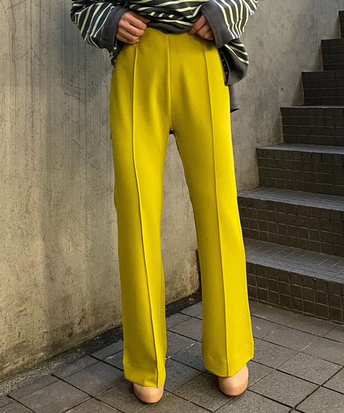 ♠MARCHE FLEUR】✨未使用　ベロアフレアパンツ　ブラック×オレンジ　M セール】velours leggings PT / ベロアフレアパンツ（その他