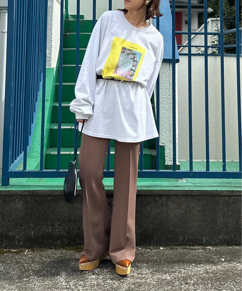 mi via loca(ミヴィアロカ)の「ストレッチフレアパンツ(その他パンツ・レディース・ブラック/ダークグリーン/マスタード/モカ/ライトグリーン/コーラル/ピンク/グリーン/ブラウン・FREE)」の15枚目の写真